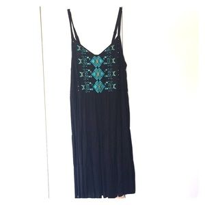 Torrid Size 1 Black Embroidered Challis Dress